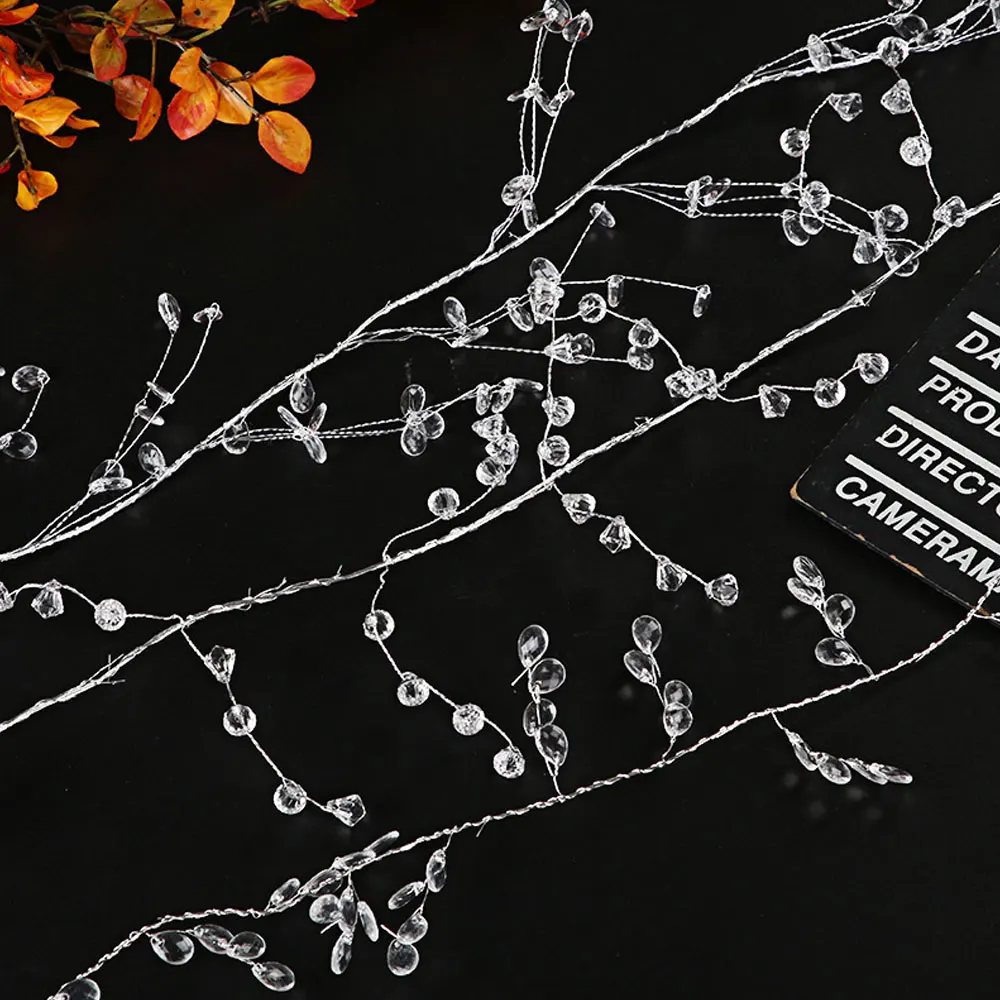 

1Pc 150cm Acrylic Crystal Beads Curtain Bead Branch String Crystal Bead Wedding Party Christmas Decoration Pendant Ornaments
