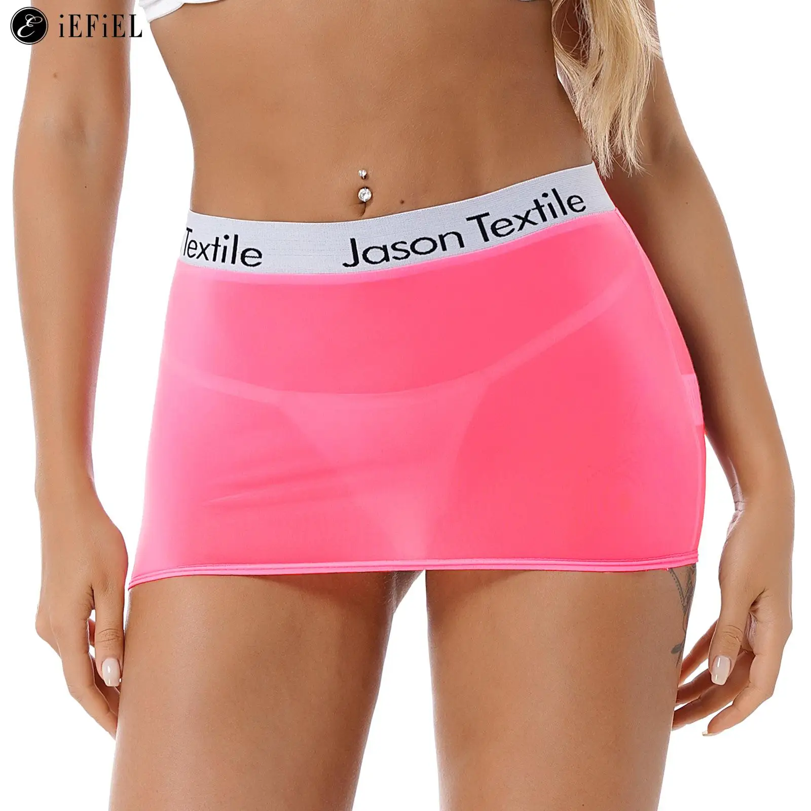 

Women's Sexy See Through Sheer Micro Mini Pencil Skirt Letter Print Low Waist Package Hip Short Skirts Lingerie Clubwear
