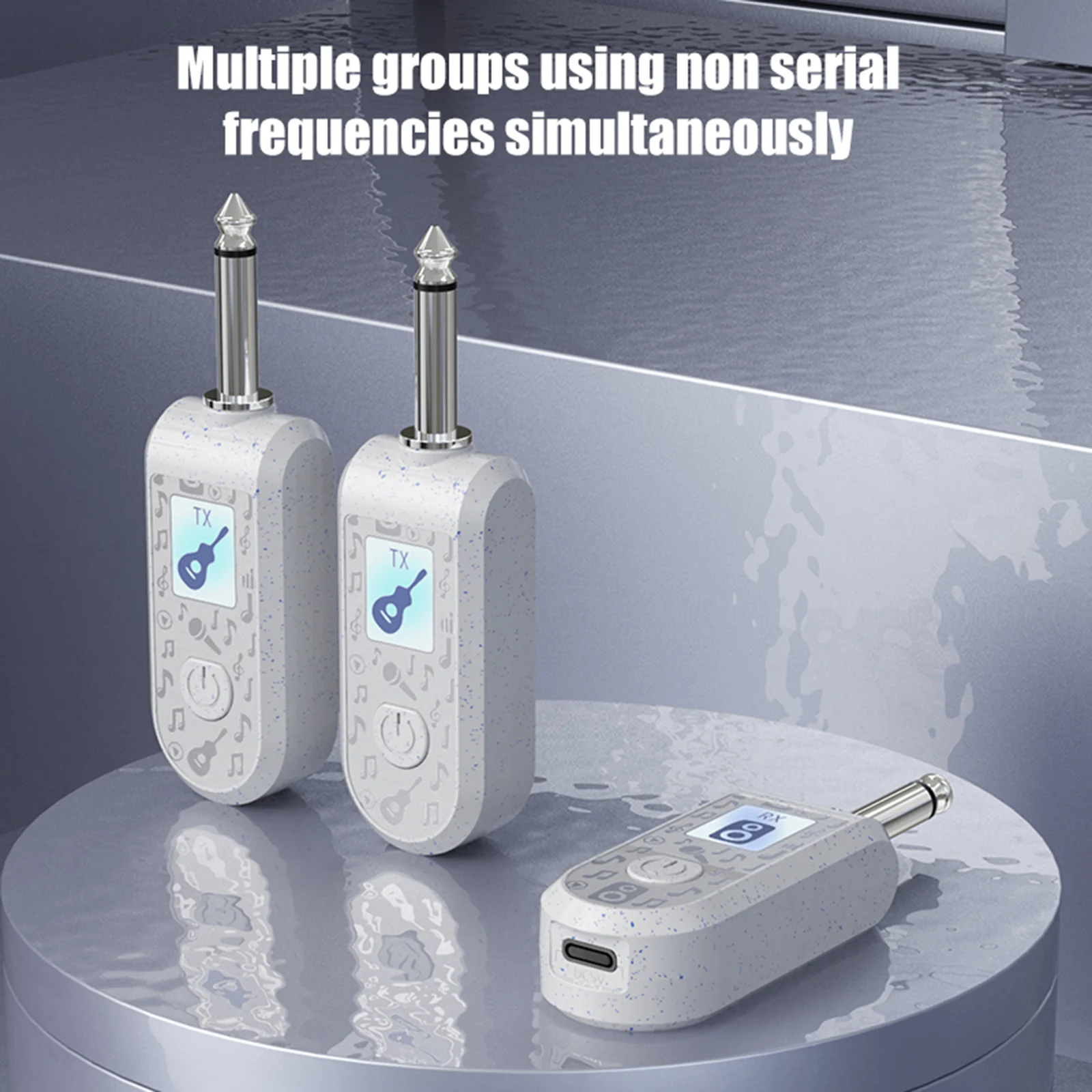 2.4G Wireless Guitar System with Precise Sound Wireless Guitar Audio Transmitter Receiver for Bass Electric Instruments