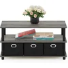 Coffee Table, 31.22D x 15.5W x 15.8H in, French Oak Grey/Black/Black 6