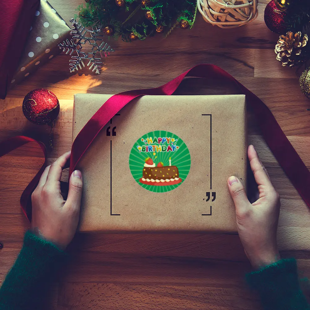 500Pcs 생일 스티커 창조적 인 축복 테마 선물 라벨 스티커 사탕 가방 노트북 파티 장식 축제 장식