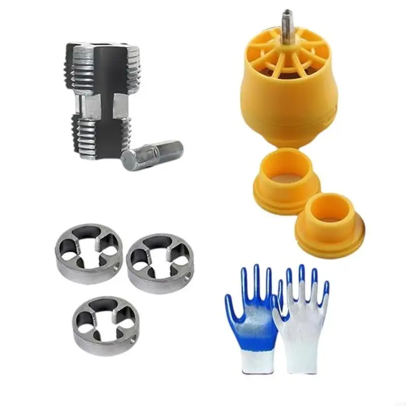 12PD Versatile PVC Pipe Thread Maker Tool Set Features 3 Dies High Performances PVC Pipe Thread Maker for Various Size