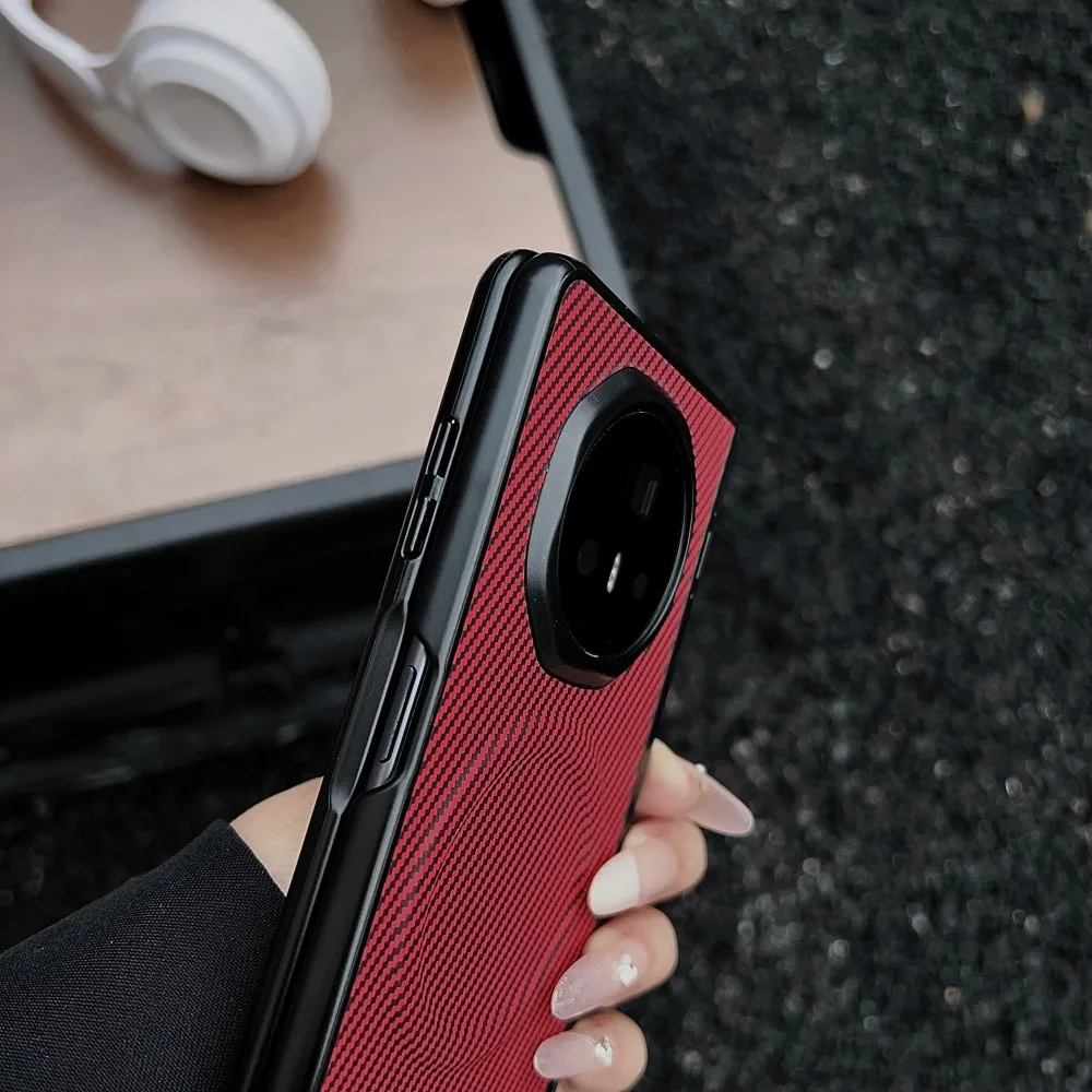 Premium Carbon Fiber Magnetic Protective Back Cover Case -