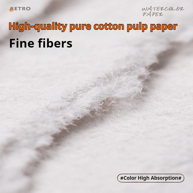 10 fogli di carta per acquerello in pasta di cotone A4/A5/A6 300 g/m2 carta da disegno per acquerello con bordo grezzo per la pittura materiale scolastico per studenti - immagine 3