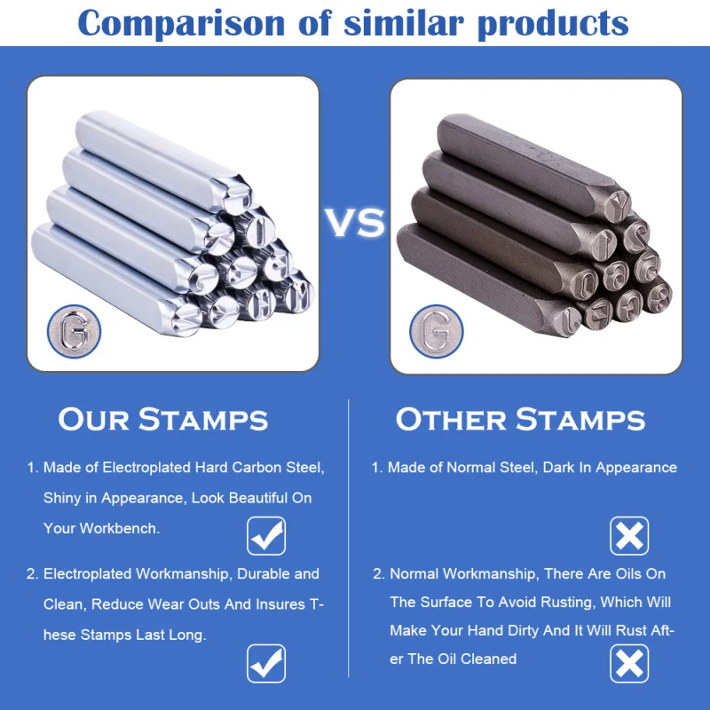 12 Pack 6mm Design  Stamps Metal Punch Stamp Mixed Shapes Stamping Tool Case Electroplated Hard Carbon Steel Tools pattern: 6mm