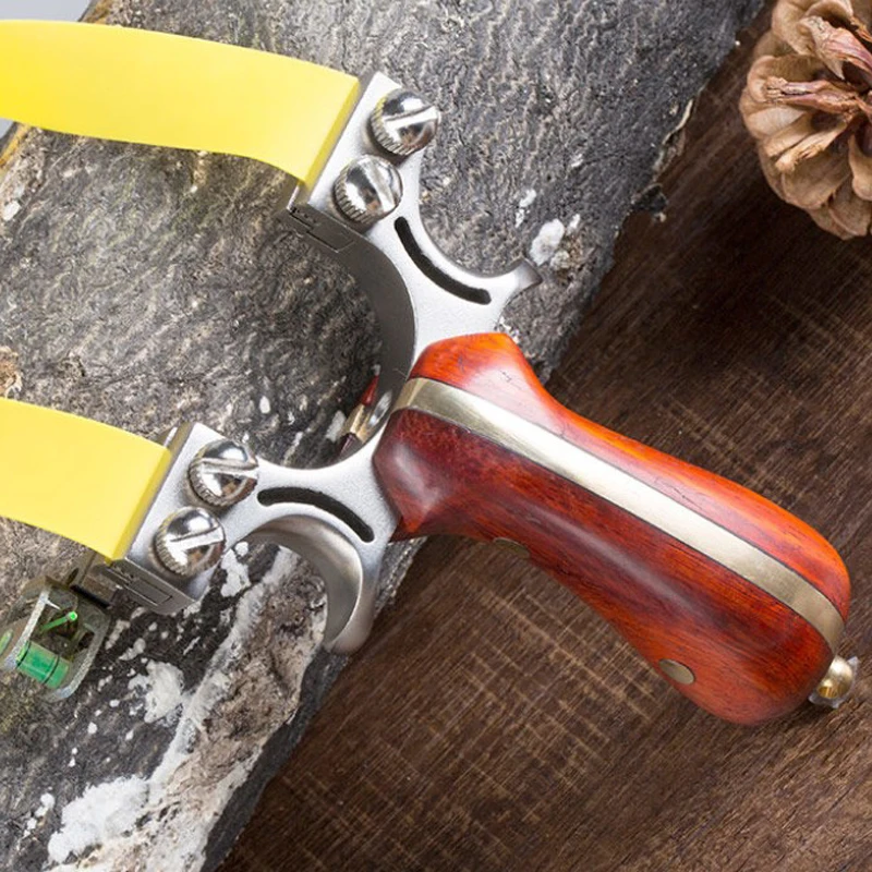 Adult Shooting Slingshot Outdoor Hunting Toy Stainless Steel Slingshot Traditional Rubber Band Hunting Catapult