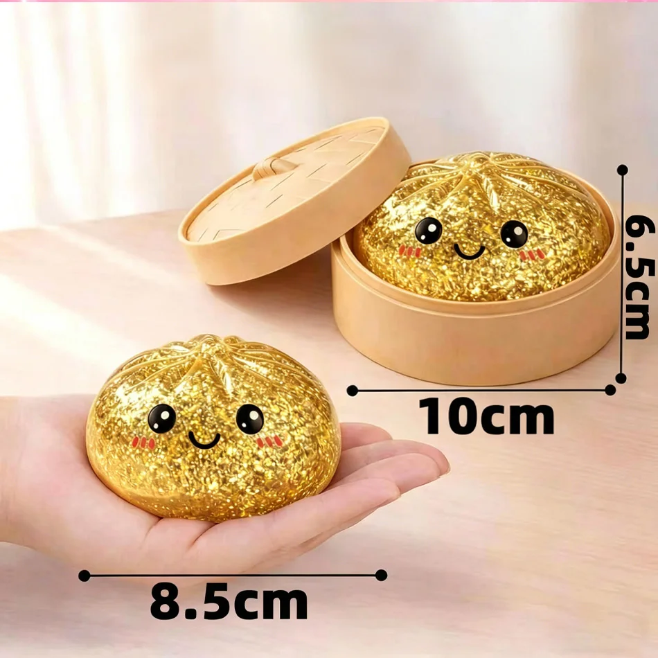 Bunte Glitzer-Dumplings in 6 Stilen mit Box – Sensorisches Quetschspielzeug zur Stresslinderung