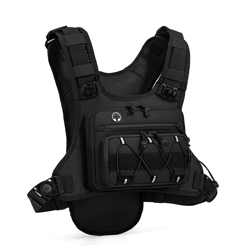 Tactical Bag Front Chest Rig Vest Backpack for Camping Hunting Bag Men Running Cycling Reflective Travel Hydration Fanny Pack