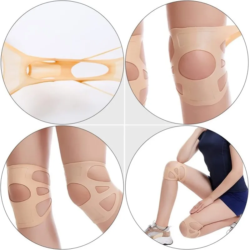 Silicone Knee Pads Patellar Knee Brace For Sport Fitness Basketball Badminton For Meniscus Tear Injury Pain Relief 1 Pair knee pad,knee support,knee brace