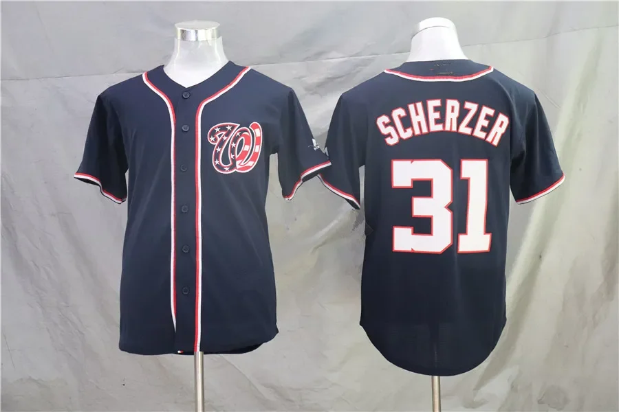 thumbnail image 5 of Venta al por mayor, camiseta de béisbol de los Washington Nationals para hombre, uniforme de equipo bordado, chaleco para correr de verano para fanáticos de los deportes, 5 of 5