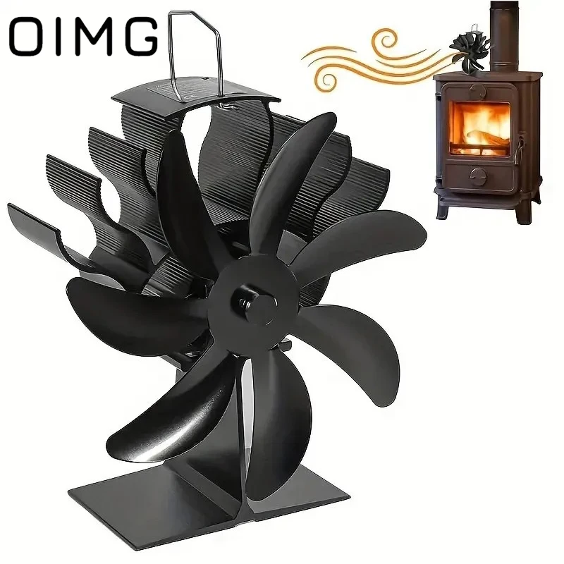 NEW OIMG Fireplace Fan Heat Powered Stove 7 Blade Fireplace Fan Large Heater Hot Tent Camping Wood Stove Eco-Fan Unpowered Fan