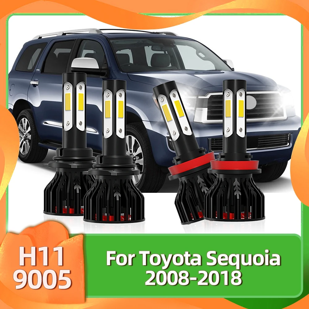 LED 자동 헤드라이트 6000K 램프, COB 360 ° 전구, 12V 키트, 토요..