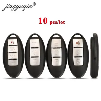 Keyforkess 10 pz/lotto 2/3/4 pulsanti chiave dell'automobile Shell caso per Infiniti G25 G35 G37 Q40 / Q60 / QX70 telecomando Smart Keyless Fob copertura