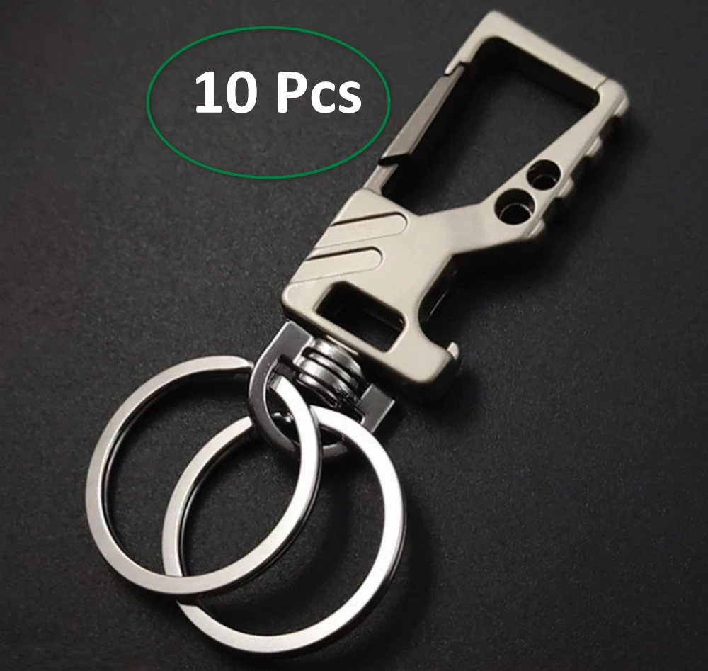 10 Stück/Packung Schlüsselanhänger Flaschenöffner Karabiner Auto-Schlüsselhalter Taktischer Karabiner-Schlüsselanhänger mit Clip Geschenk für Männer Frauen – Detail 3