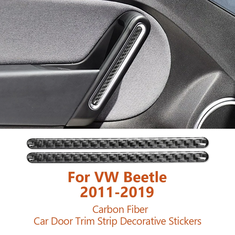 

For Volkswagen VW Beetle 2011-2019 Styling Carbon Fiber Car Door Trim Strip Decorative Stickers Auto Interior Modify Accesorios