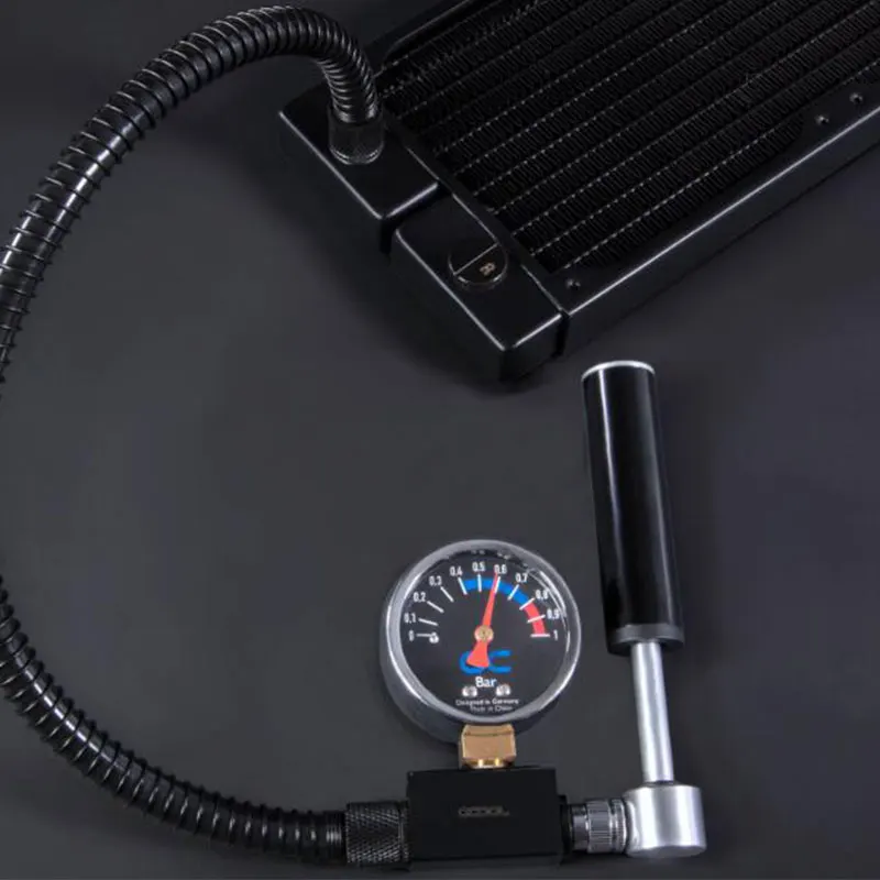 Alphacool Eiszapfen Ângulo Adaptador Duplo 45 ° Rotatable g1 Rosca Externa para g1 Rosca Interna Preto Prata - Imagem 4