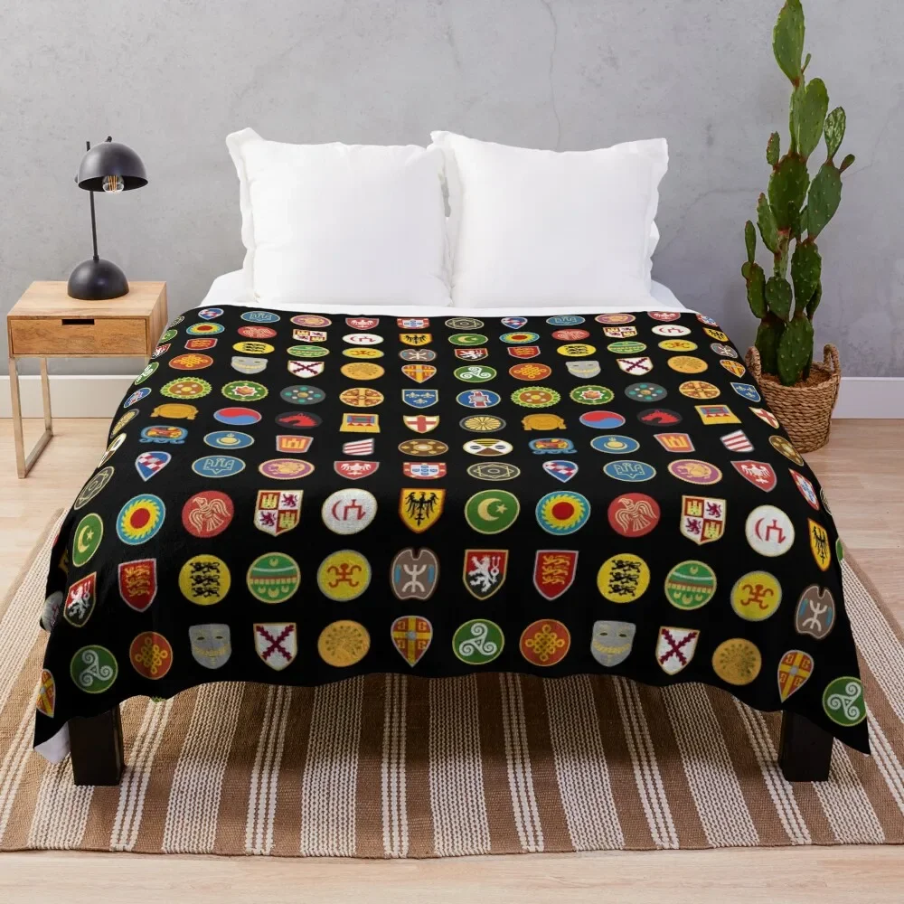 

Civilizations emblems Throw Blanket Polar Thermal Sofa Hair Furrys Blankets