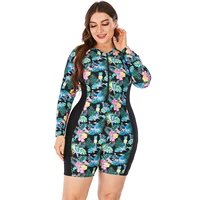 Long sleeves Large Size Women's Swimsuit 1