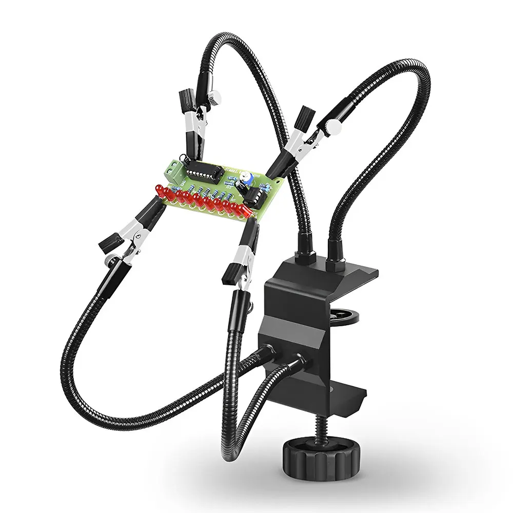 Soldering Helping Hands Desk Clamp Soldering Station Holder PCB Alligator Clip Multi Soldering Helping Hand Third Hand Tool for Welding Repair