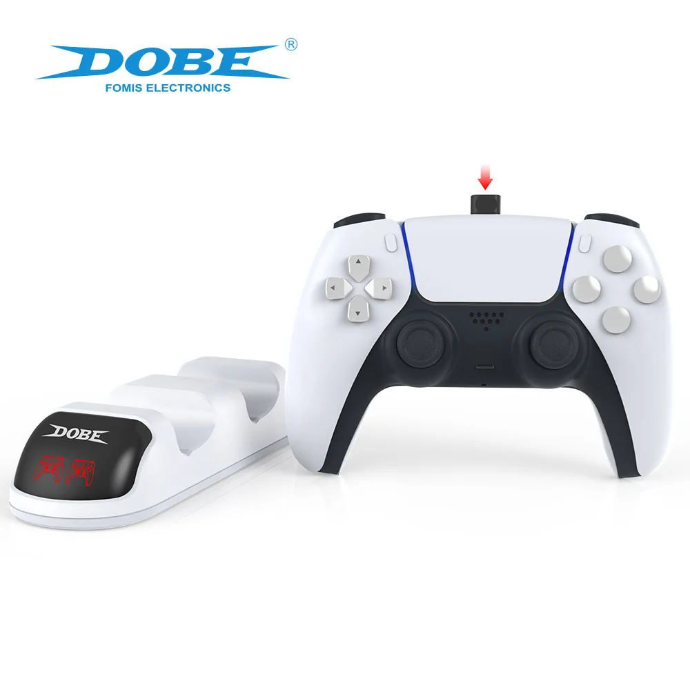 New Handle Double Fast Charging with Indicator Light For PS5 Wireless Handle Charging Bracket Locomotive LED Seat TP5-0506