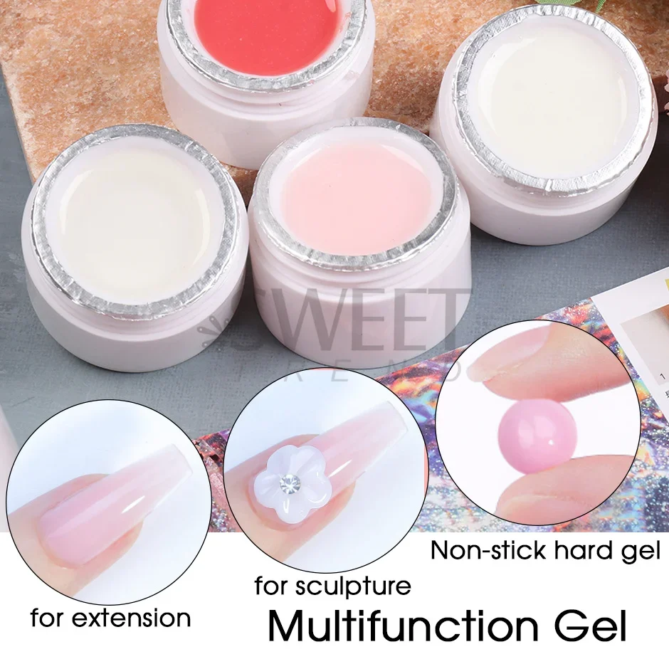 15ml Non Stick Hand Solid Extension Gel Quick Building Carving Flower Nail Art Prolong Extend Gel Acrylic Nail Polish Manicure