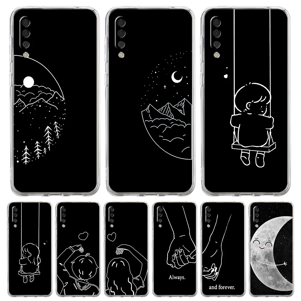 Aesthetic Sun and Moon Couple Phone Case Cover