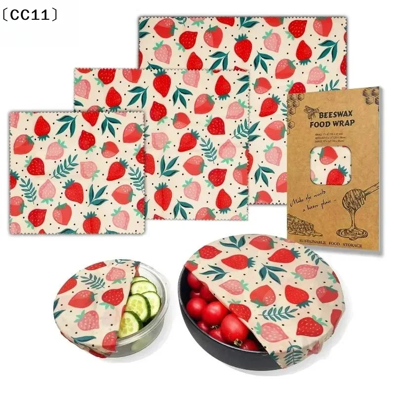 Eco-Friendly Organic Beeswax Food Wraps - Reusable Natural Bowl Covers with Mixed Patterns