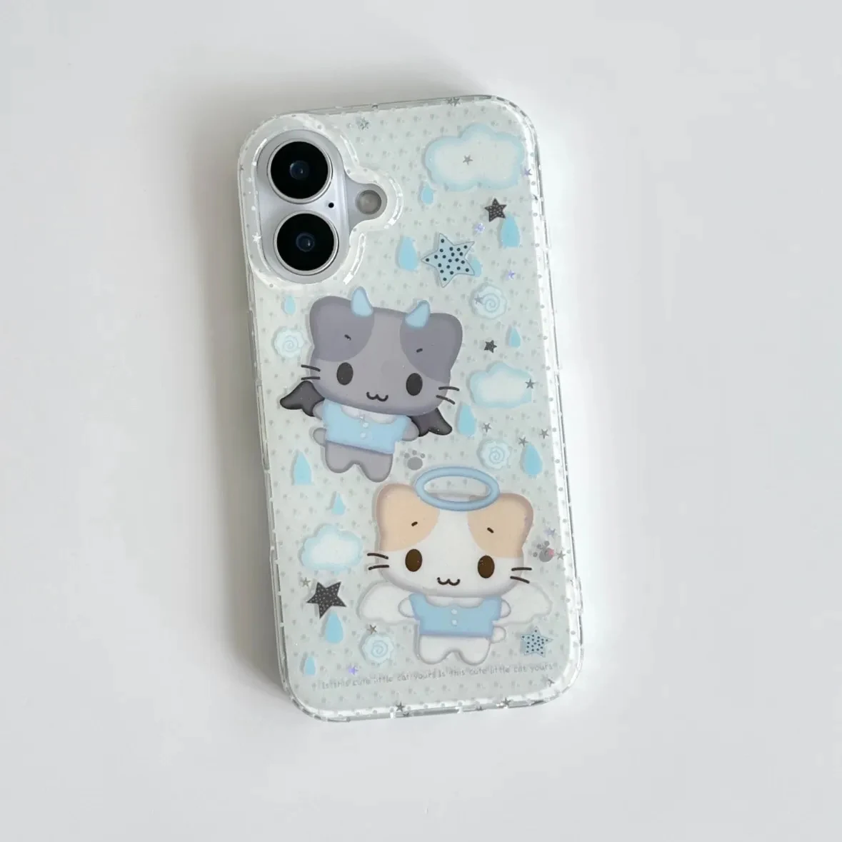 Korean Kawaii Angel Cat Cute Shockproof Silicone Phone Case