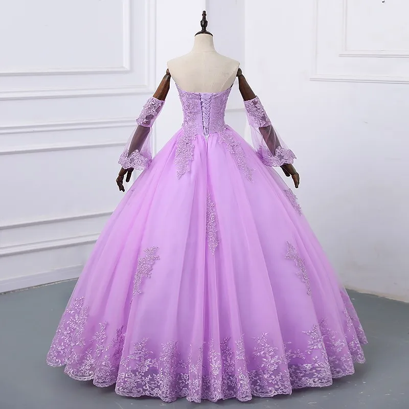 Quinceanera Dresses Of 15 Colors New Classic Elegant Wedding Ball Gown Exquisite Appliques With Sleeves Vestido Customized