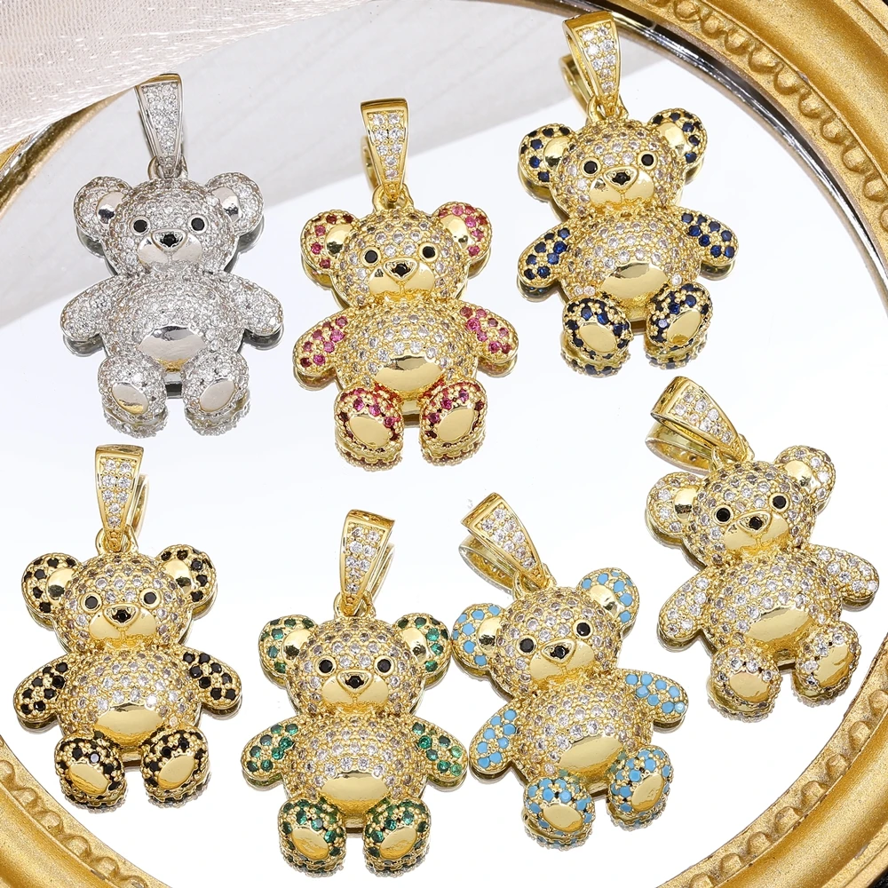 Juya handgemachte Cz Dekoration 18K echt vergoldet Elefant Papagei Panda Bär Charms für DIY Damen Luxus Anhänger Schmuckherstellung – Detail 15