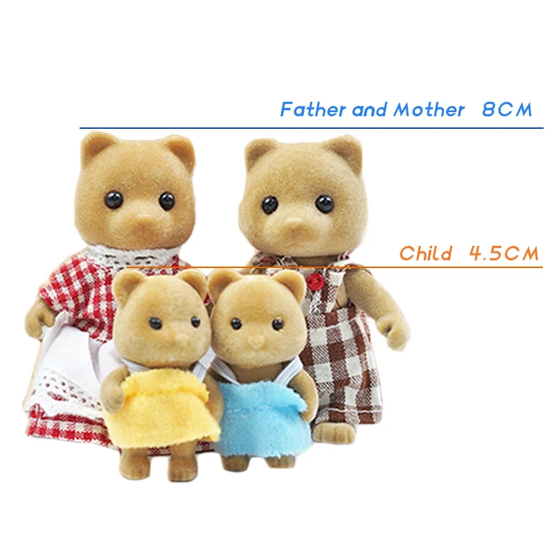 Easter Bunny 1:12 Scale Simulation Forest Family Reindeer Pretend Game Set Bear Panda Animal Dollhouse Children Birthday Gift 3