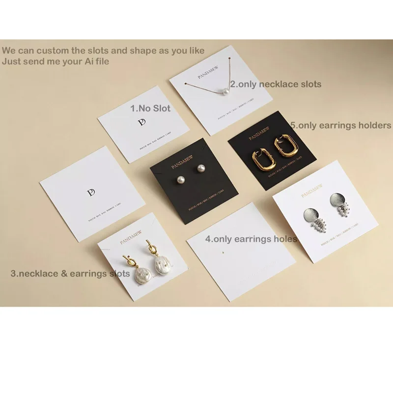 Custom Pure White Jewelry Cards, Embossing Earring Display Cards, 5x6cm, jewelry Packaging Cards, Jewelry Cards for Earrings Jewelry Supplies 