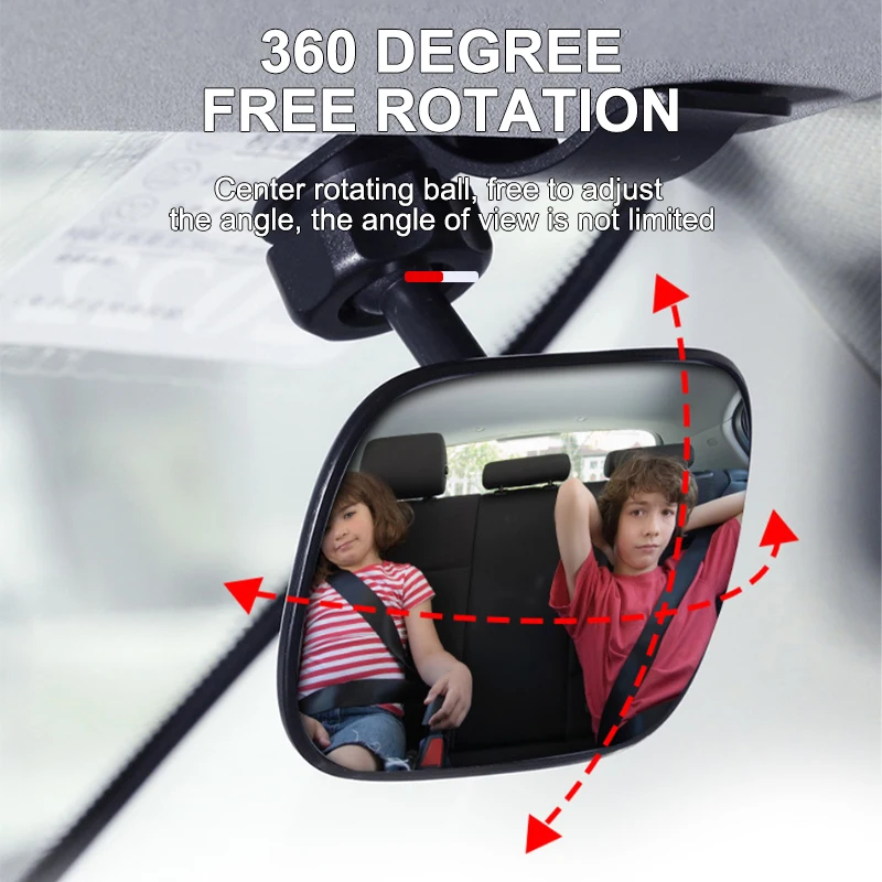 Car Rearview Mirror Car Baby Mirror Baby Mirrors Car Windshield Suction Cup Mirror Sun Visor Plate Clamp Mirror Angle Adjustable