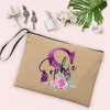Personalized Custom Name Cosmetic Bags Women Neceser Makeup Bag Linen Zipper Pouches Travel Toiletry Organizer Mujer Bolsa Gifts 4
