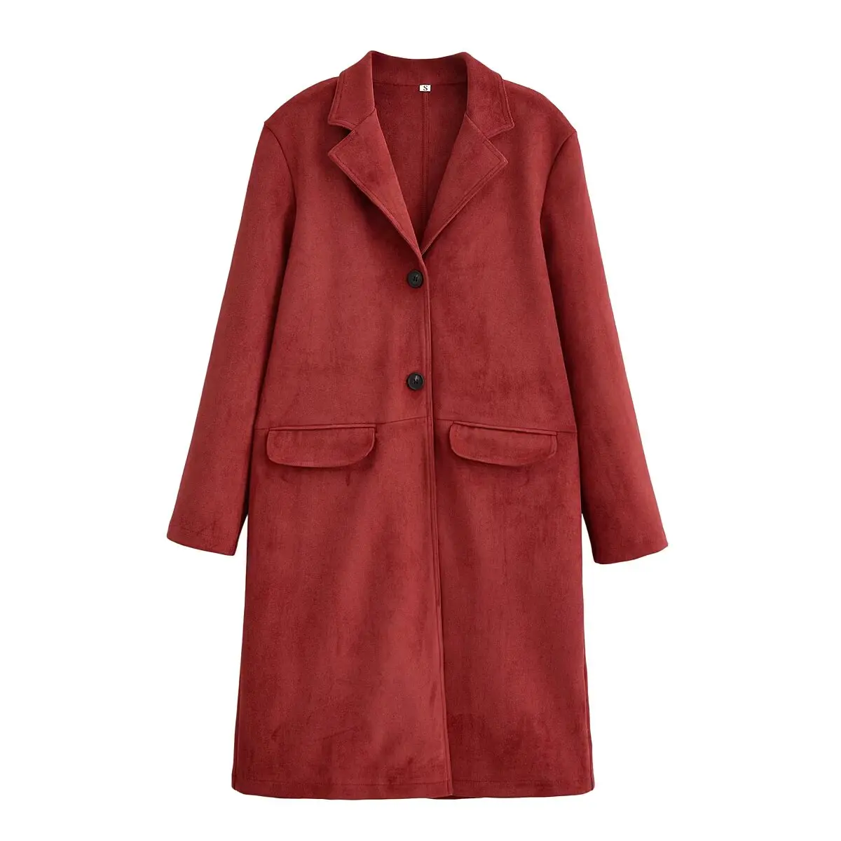 Woman Solid Suede Overcoat Female Autumn Winter Casual Long Sleeve Faur Wool Long Coat Lady Elegant Outwear Jackets Streetwear