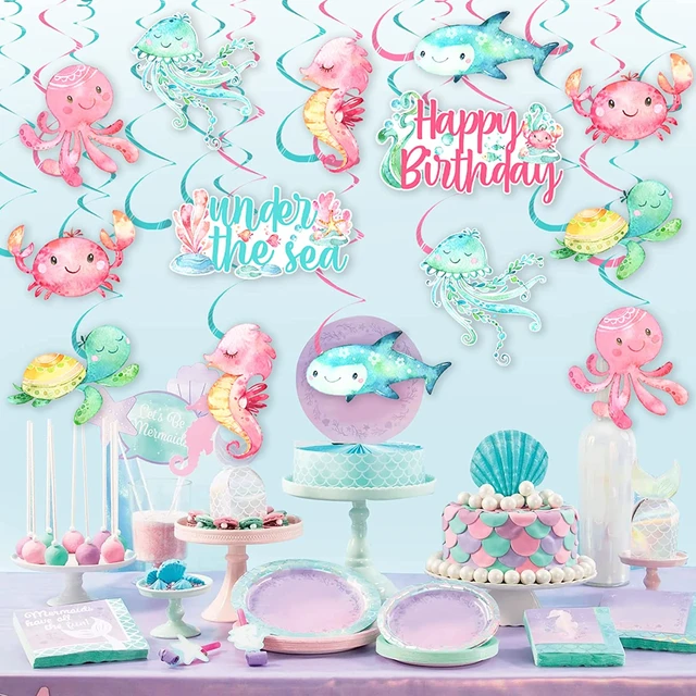 Under The Sea Birthday Decorations for Girl Sea Animal Happy