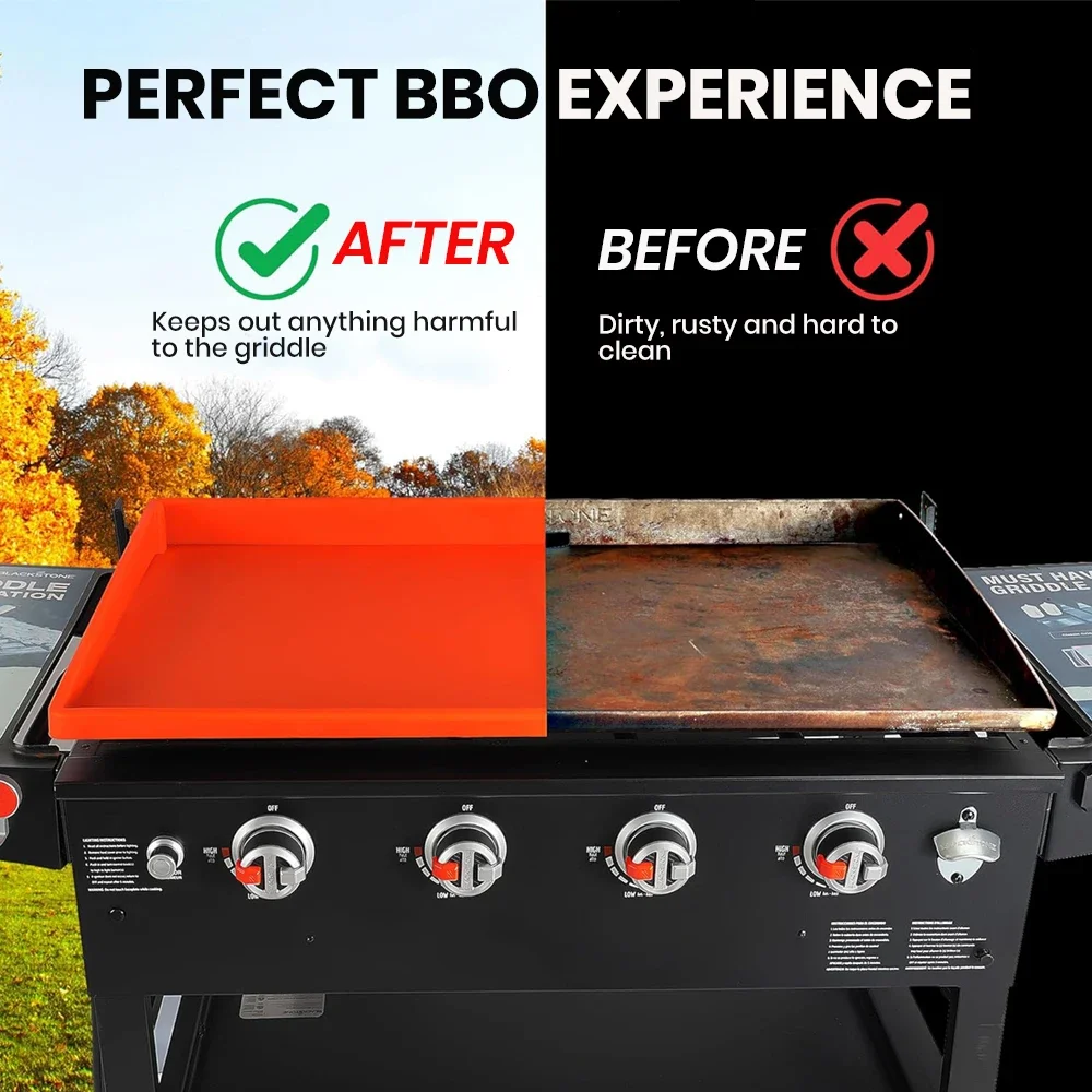 BBQ Grill Mat Pizza Oven Cover Griddle Cover Heavy Duty Silicone Grill Mat for Griddle with Protection Accessories Outdoor Protect