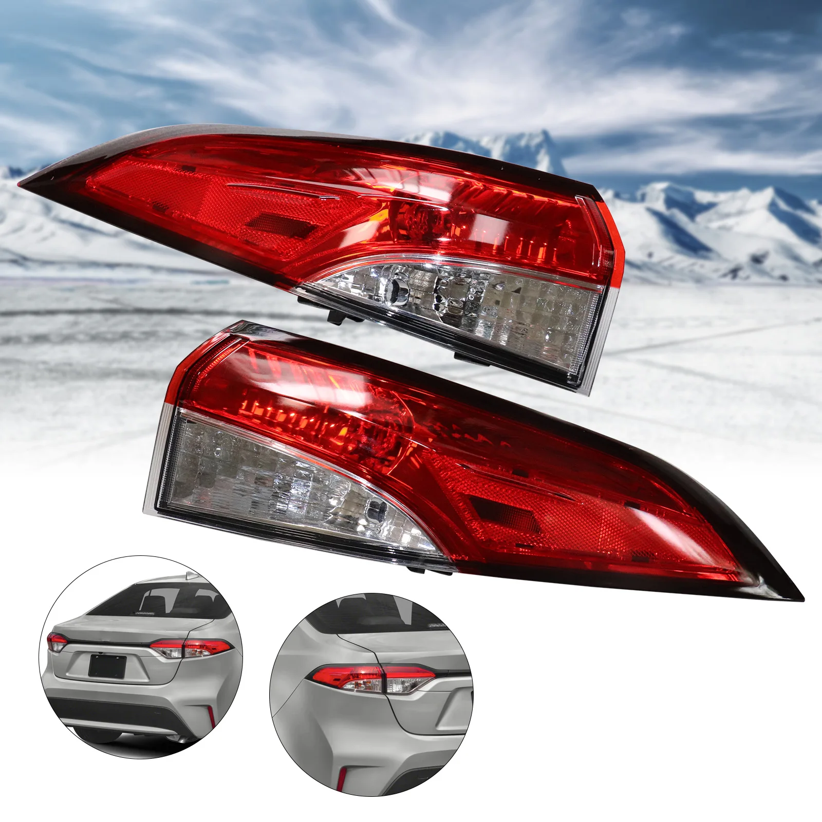 

Left or Right Car Accessories LED Tail Lights Fit 2020 2021 Toyota Corolla Rear Outer Tail Light Brake Lamp Auto Assembly