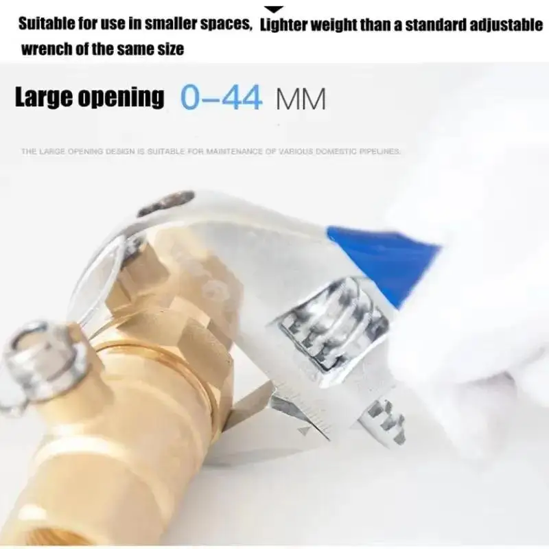 2025 New 8inch Adjustable Wrench Thin And Light Body 666 Super Heavy Duty Extra Wide Opening Jaw Crescent Wrench Household Tool