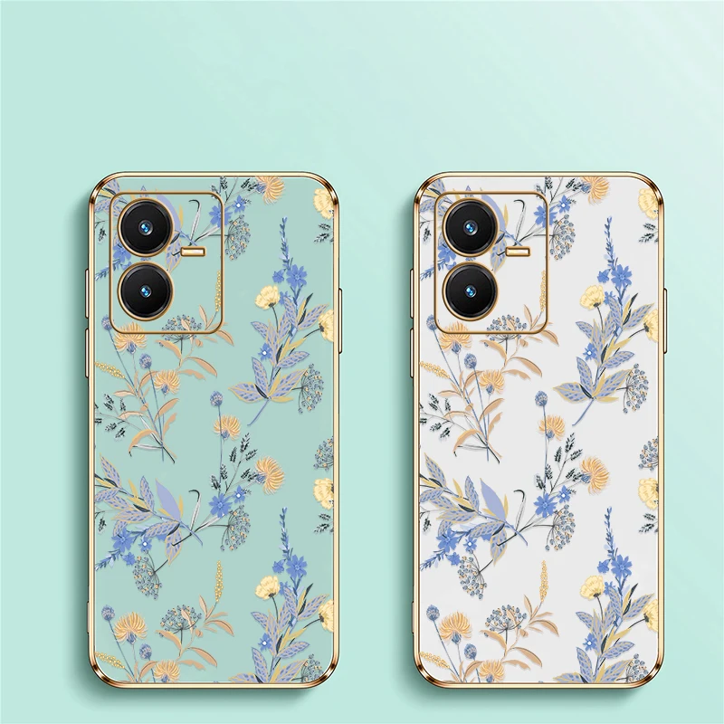 Soft Plating Leaves Pattern Shockproof Phone Case