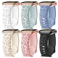 Bracelet gravé pour bracelet de montre Apple 44mm 40mm 45mm 49mm 41mm 42mm bracelet en silicone léopard série iwatch 9 7 6 5 4 se 8 ultra 2 1