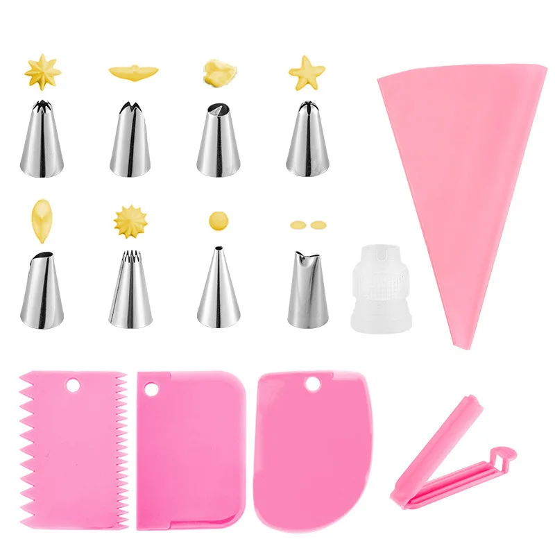 

Sanwish Small Stainless Steel Piping Mouth Piping Bag Scraper Set Cake Piping Baking Tools Baking Accessories Kitchen Tools