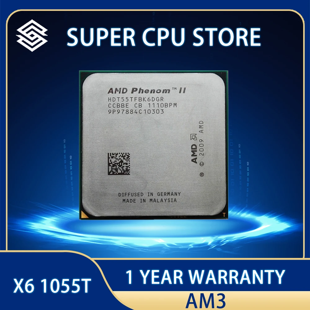 

6-ядерный процессор AMD Phenom II X6 1055T 1055 2,8G 125W HDT55TFBK6DGR CPU Socket AM3