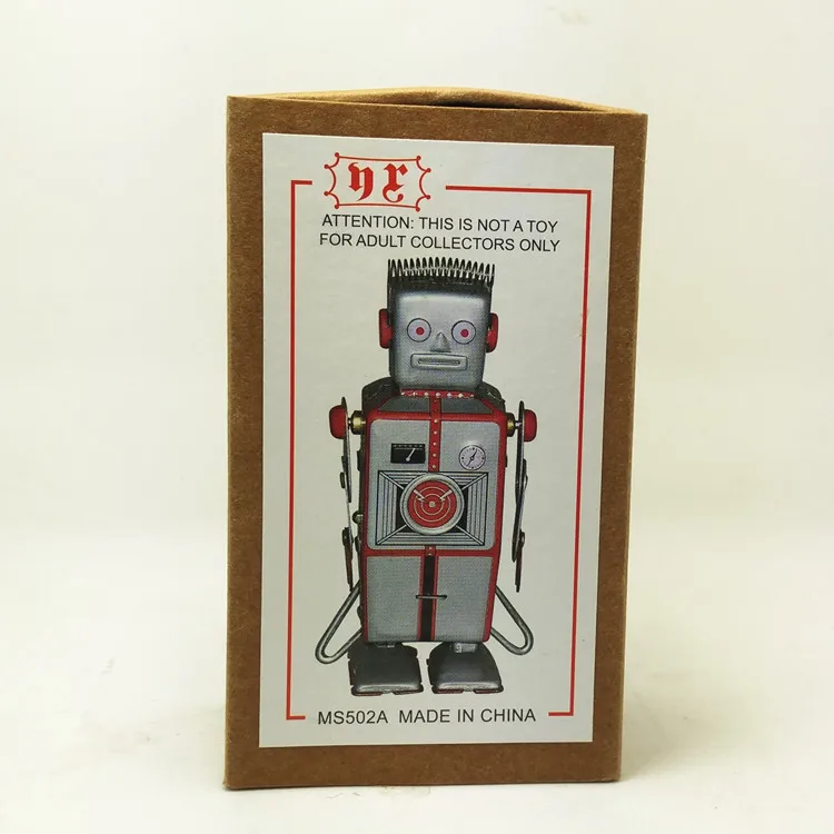 Zakka mkd52 Collectible Retro Antique Tin Toys Iron Metal Wind Up Robot Children Toys Home Decoration 1980s Memory MS502A