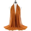 Femmes musulmanes en mousseline de soie Hijab châles écharpe Modal coton Jersey Hijabs plaine douce pour femme musulman Voile bandeau 70*180 cm islamique