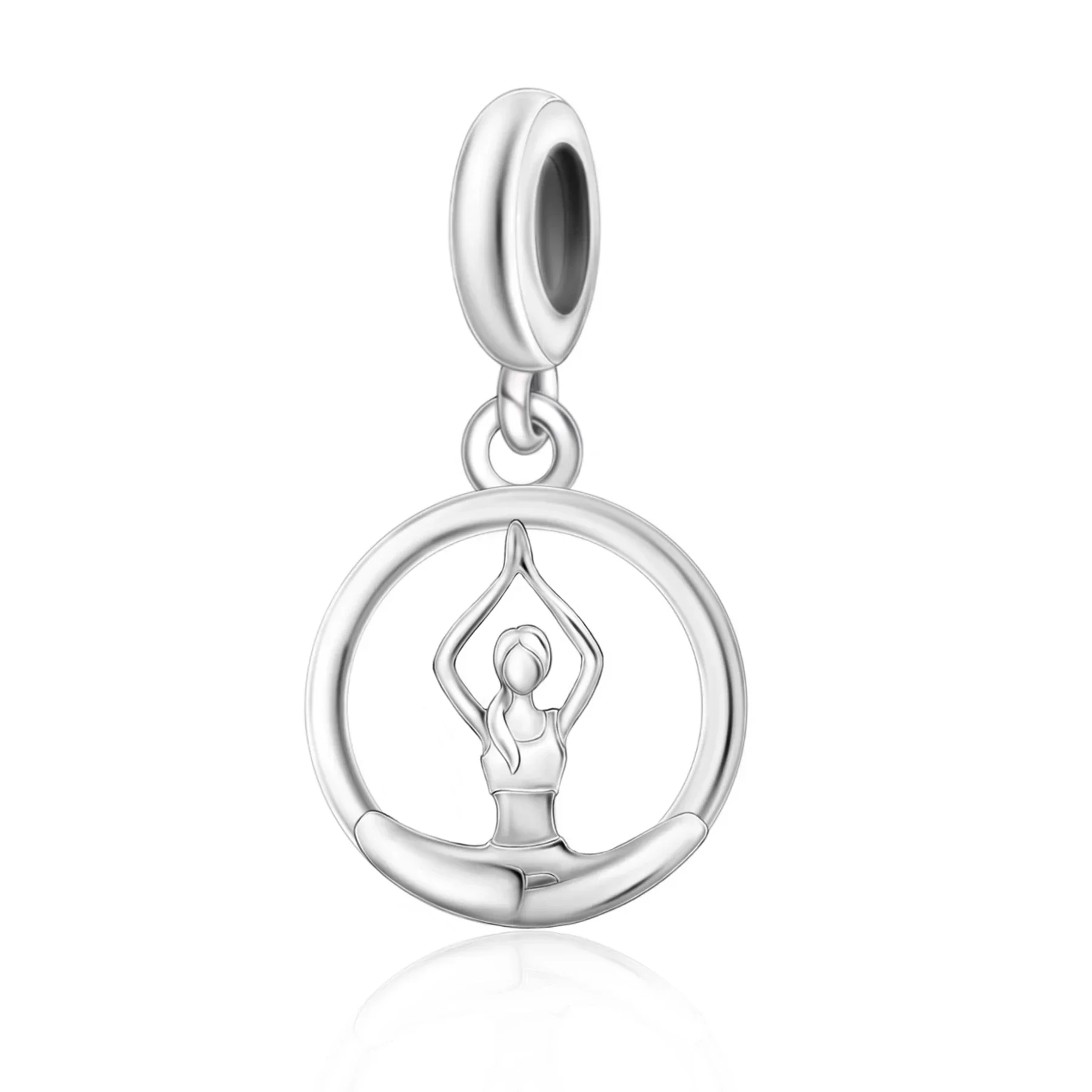 Ciondolo da ginnastica – Perlina a forma di cuore pendente in argento 925 per bracciale o collana / Regalo per ginnasta, gioielli da danza, ciondolo pendente a tema ginnastica - Italia