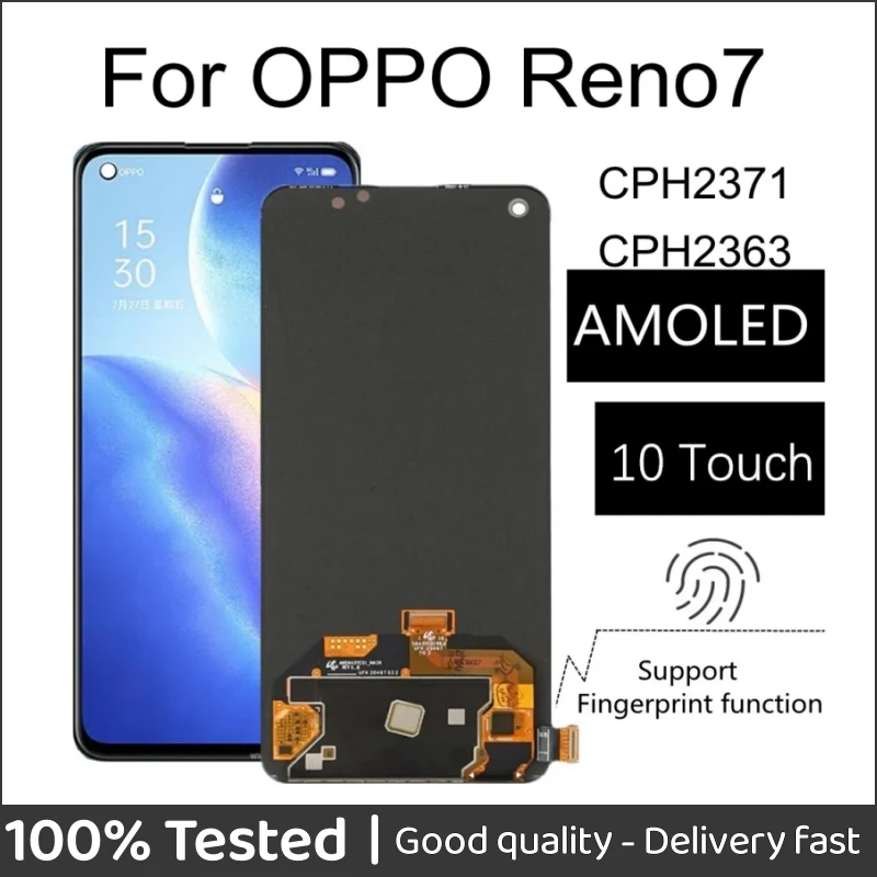 

6.43" AMOLED PFEM10 Screen For OPPO Reno7 CPH2371 LCD Display Touch Screen Assembly Replacement For OPPO Reno 7 4G CPH2363 LCD
