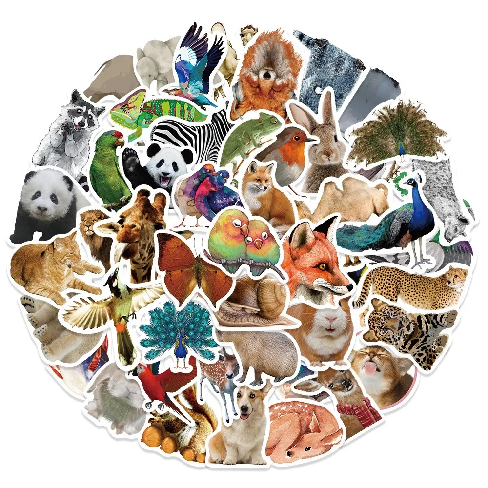 

10/30/50Pcs Realistic Animal Graffiti Stickers Suitcase Laptop Phone Guitar Water Cup Skateboard Kids Toys Decorative Stickers