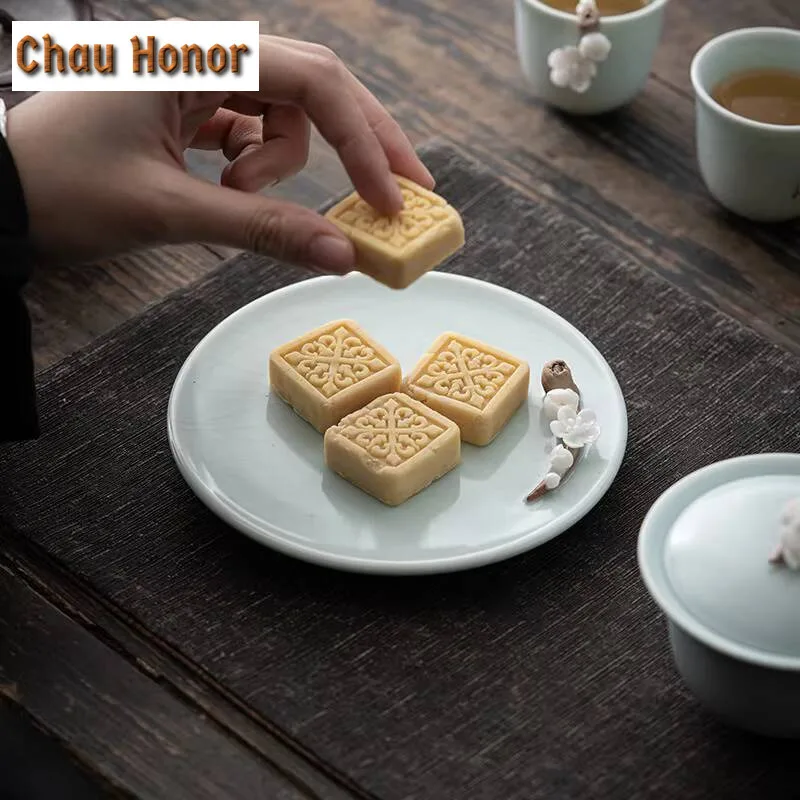 140ml Creative Ru Kiln Ceramic Sancai Covered Bowl Hand Pinch Flower Bud Art Tea Tureen Tea Making Gaiwan Kung Fu Tea Set Gifts