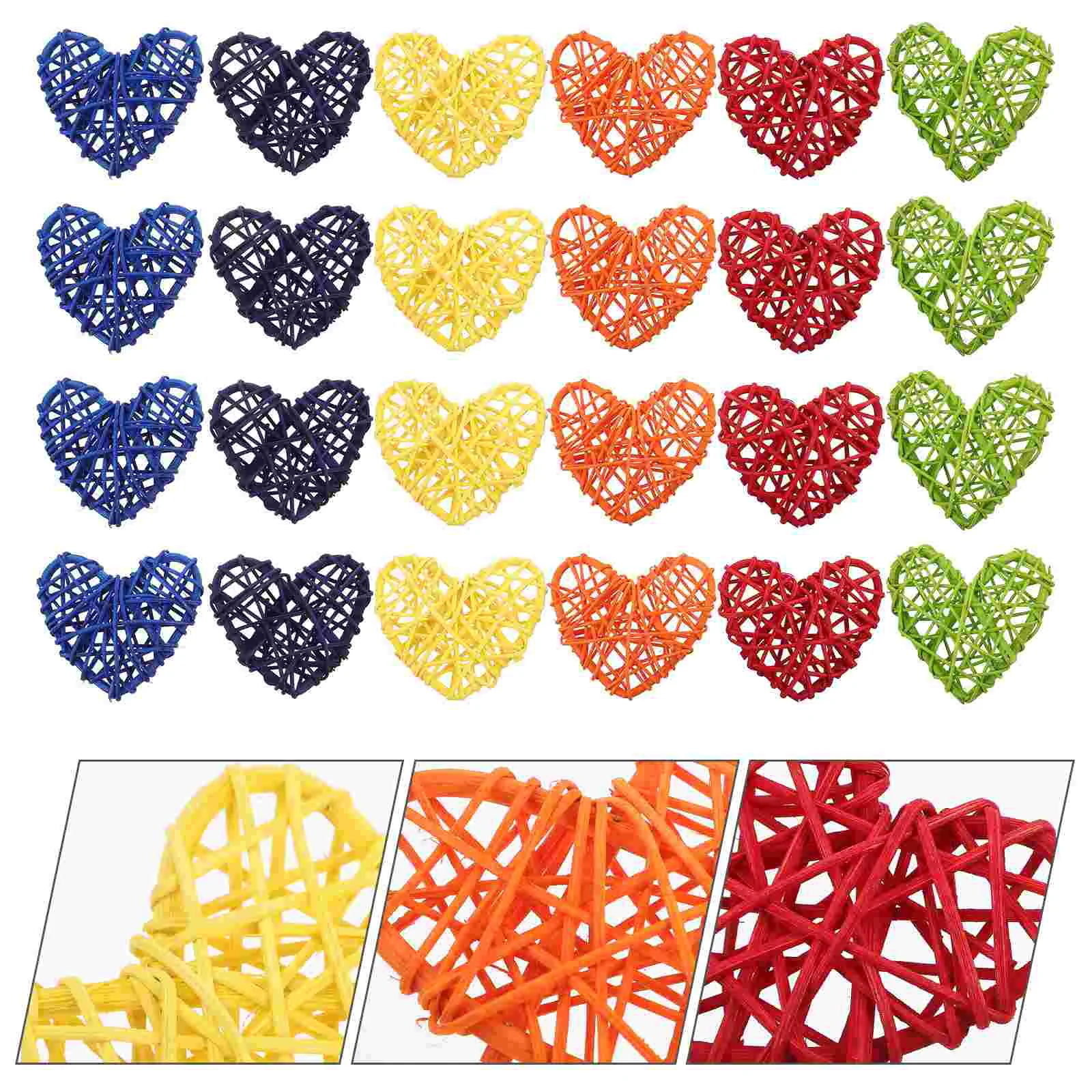 

Rattan Weaving Heart Woven Hanging Decor Table Centerpiece Balls Decorative Vase Filler Hearts Rattan-woven Pendant Household